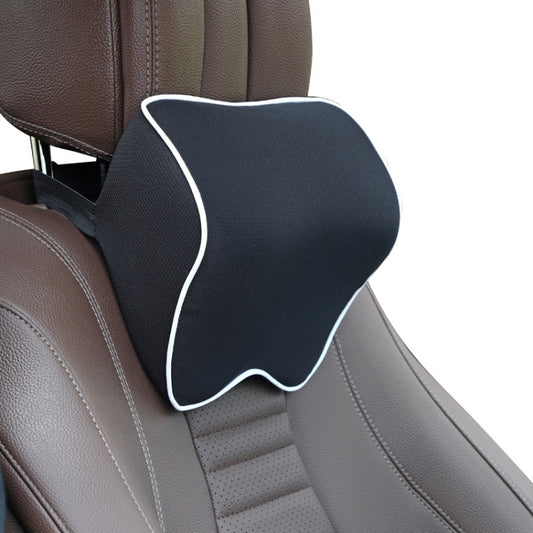 Car Headrest Pillow Neck Pillow Car Memory Foam Cervical Pillow Interior Supplies(Black White Edges) by buy2fix
