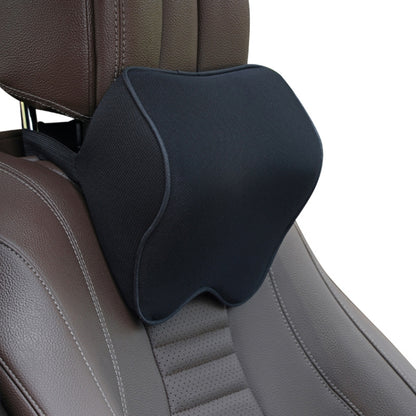 Car Headrest Pillow Neck Pillow Car Memory Foam Cervical Pillow Interior Supplies(Black and Black Edge) by buy2fix