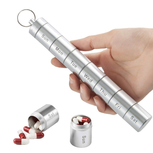Sealed Waterproof 7 Days Split Aluminum Alloy Metal Pill Box - Pill Boxes by buy2fix | Online Shopping UK | buy2fix