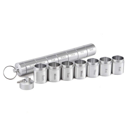 Sealed Waterproof 7 Days Split Aluminum Alloy Metal Pill Box - Pill Boxes by buy2fix | Online Shopping UK | buy2fix