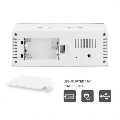 LED Mirror Alarm Clock Digital Snooze Table Clock Electronic Time Temperature Large Display  White Light - Wall Clock by buy2fix | Online Shopping UK | buy2fix
