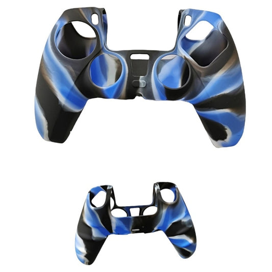 2 PCS Silicone Handle Protector Non-Slip Game Handle Cover For PS5(Black White Blue) - Cases by buy2fix | Online Shopping UK | buy2fix
