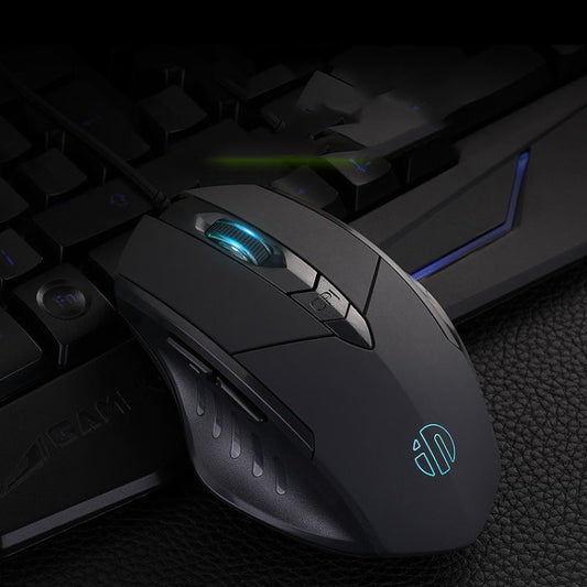 Inphic PW1 Game Mute Macro Definition Illuminated Wired Mouse, Cable Length: 1.5m(Black Game Version) - Wired Mice by Inphic | Online Shopping UK | buy2fix