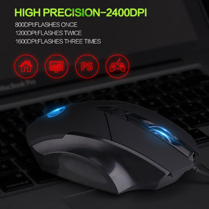 Inphic PW1 Game Mute Macro Definition Illuminated Wired Mouse, Cable Length: 1.5m(Black Game Version) - Wired Mice by Inphic | Online Shopping UK | buy2fix