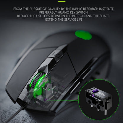 Inphic PW1 Game Mute Macro Definition Illuminated Wired Mouse, Cable Length: 1.5m(Black Game Version) - Wired Mice by Inphic | Online Shopping UK | buy2fix