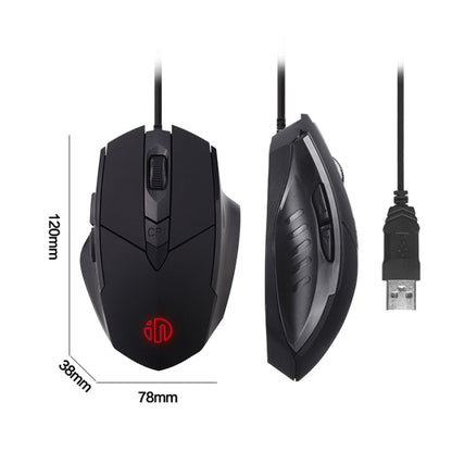 Inphic PW1 Game Mute Macro Definition Illuminated Wired Mouse, Cable Length: 1.5m(Black Game Version) - Wired Mice by Inphic | Online Shopping UK | buy2fix