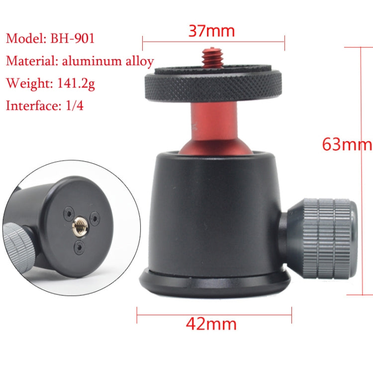 BH-901 Mini Desktop Aluminum Alloy Tripod Mini Ball Head 360 Degree Pan 90 Degree Tilt Tripod - Tripod Heads by buy2fix | Online Shopping UK | buy2fix