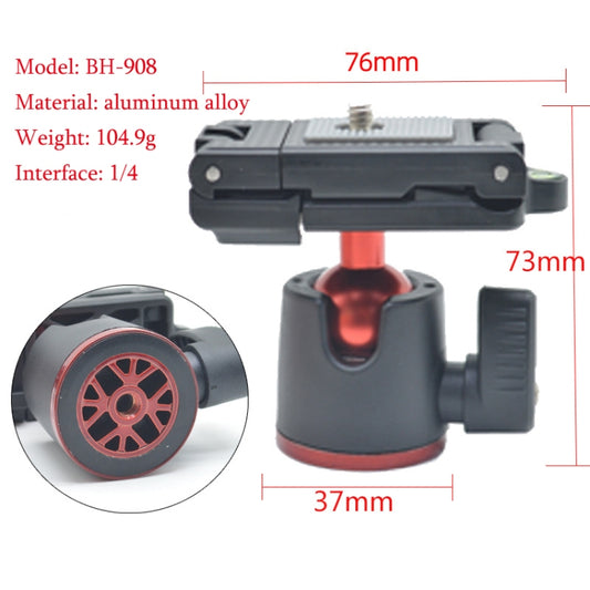 BH-908 Mini Desktop Aluminum Alloy Tripod Mini Ball Head 360 Degree Pan 90 Degree Tilt Tripod - Tripod Heads by buy2fix | Online Shopping UK | buy2fix