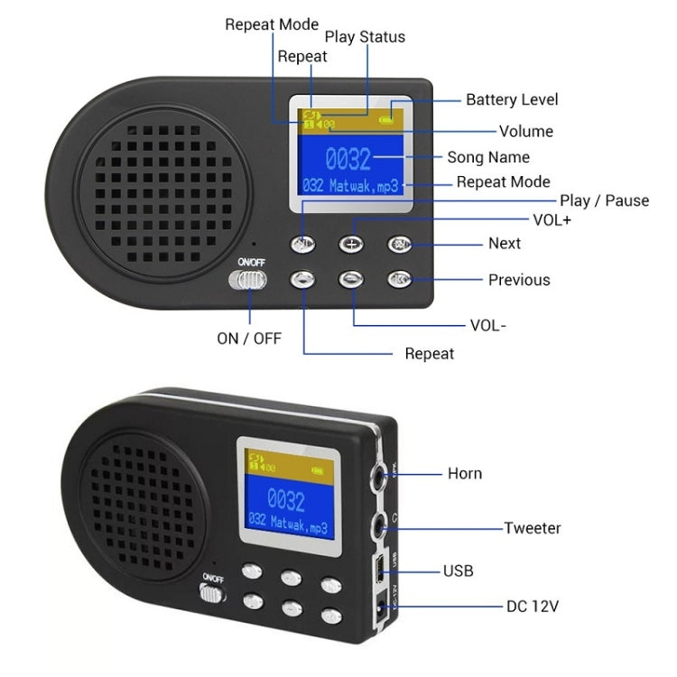 Outdoor Electronic Bird Caller Player MP3 With Wireless Remote Control(EU Plug) - Multimedia Player by buy2fix | Online Shopping UK | buy2fix