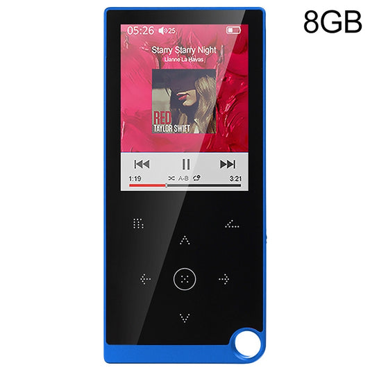 E05 2.4 inch Touch-Button MP4 / MP3 Lossless Music Player, Support E-Book / Alarm Clock / Timer Shutdown, Memory Capacity: 8GB without Bluetooth(Blue) - MP4 Player by buy2fix | Online Shopping UK | buy2fix