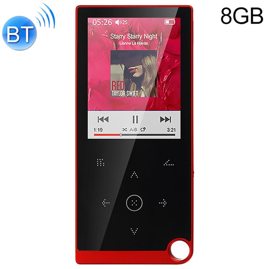 E05 2.4 inch Touch-Button MP4 / MP3 Lossless Music Player, Support E-Book / Alarm Clock / Timer Shutdown, Memory Capacity: 8GB Bluetooth Version(Red) - MP4 Player by buy2fix | Online Shopping UK | buy2fix