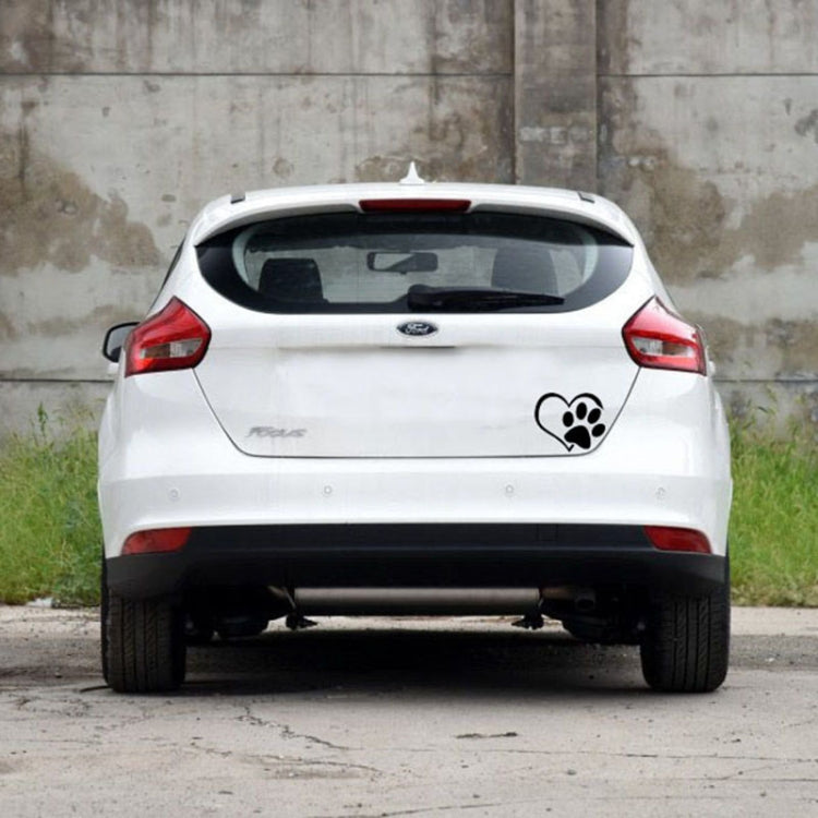 20 PCS Car Sticker Reflective Love Footprints Car Sticker Dog Footprints(Black) by buy2fix