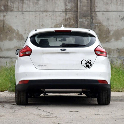 20 PCS Car Sticker Reflective Love Footprints Car Sticker Dog Footprints(Black) by buy2fix