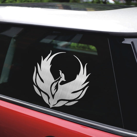 4 PCS Car Personality Decals Electric Car Stickers Decoration Fire Phoenix Totem(Reflective Silver) by buy2fix