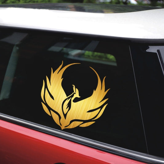 4 PCS Car Personality Decals Electric Car Stickers Decoration Fire Phoenix Totem(Reflective Yellow) by buy2fix