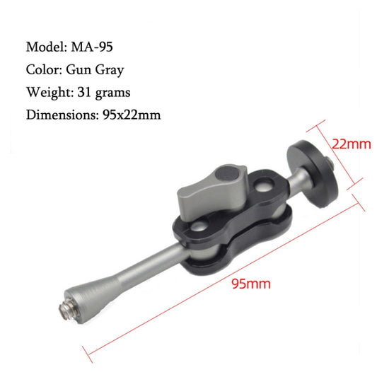 MA-95 Gun Gray YJ Magic Arm Bracket Mount 1/4 inch Ball Head Magic Arm - Camera Gimbal by buy2fix | Online Shopping UK | buy2fix