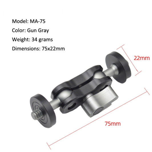 MA-75 Gun Gray YJ Magic Arm Bracket Mount 1/4 inch Ball Head Magic Arm - Camera Gimbal by buy2fix | Online Shopping UK | buy2fix