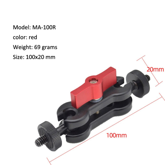 MA-100R Red YJ Magic Arm Bracket Mount 1/4 inch Ball Head Magic Arm - Camera Gimbal by buy2fix | Online Shopping UK | buy2fix