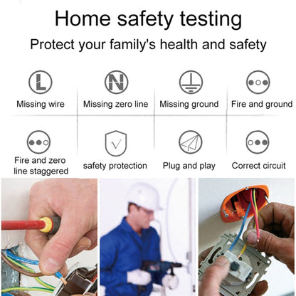 SK300 US Plug Socket Phase Tester Three-Wire Loop Power Socket Tester - Current & Voltage Tester by buy2fix | Online Shopping UK | buy2fix