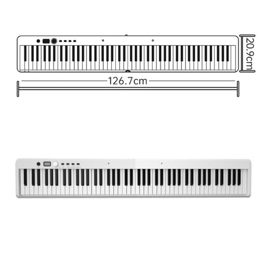 Wersi 88-Key Foldable Portable Electronic Piano Keyboard For Beginners Practice Piano, USB(White) - Keyboard Accessories by buy2fix | Online Shopping UK | buy2fix