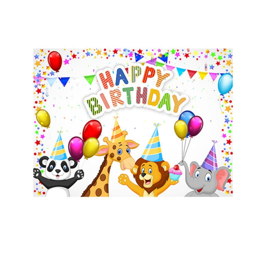 2.1m x 1.5m Children Birthday Theme Party Animal Cartoon Photography Background Cloth - Birthday Party by buy2fix | Online Shopping UK | buy2fix