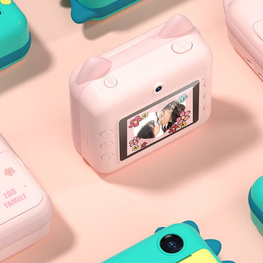 P1 No Card Children Instant Camera 1200W Front And Rear Dual-Lens Mini Print Photographic Digital Camera Toy(Pink Cat) - Children Cameras by buy2fix | Online Shopping UK | buy2fix