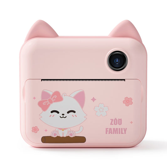 P1 32GB Children Instant Camera 1200W Front And Rear Dual-Lens Mini Print Photographic Digital Camera Toy(Pink Cat) - Children Cameras by buy2fix | Online Shopping UK | buy2fix