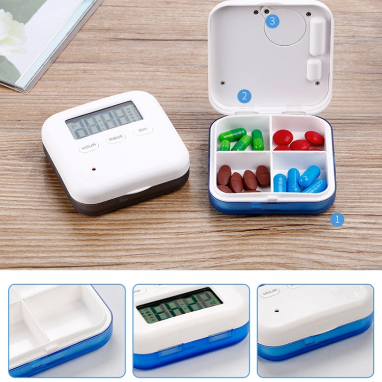 Electronic Smart Timing Medicine Box Portable Medicine Dispensing Storage Box(Blue) - Pill Boxes by buy2fix | Online Shopping UK | buy2fix