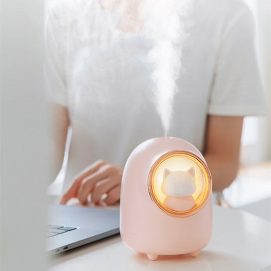 M08 Battery Type Cartoon Space Capsule Car Portable Cute Pet Desktop Humidifier(Pink) - Air Purifiers & Accessories by buy2fix | Online Shopping UK | buy2fix