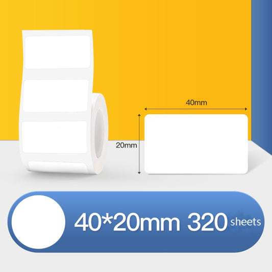 Thermal Label Paper Self-Adhesive Paper Fixed Asset Food Clothing Tag Price Tag for NIIMBOT B11 / B3S, Size: 40x20mm 320 Sheets by buy2fix