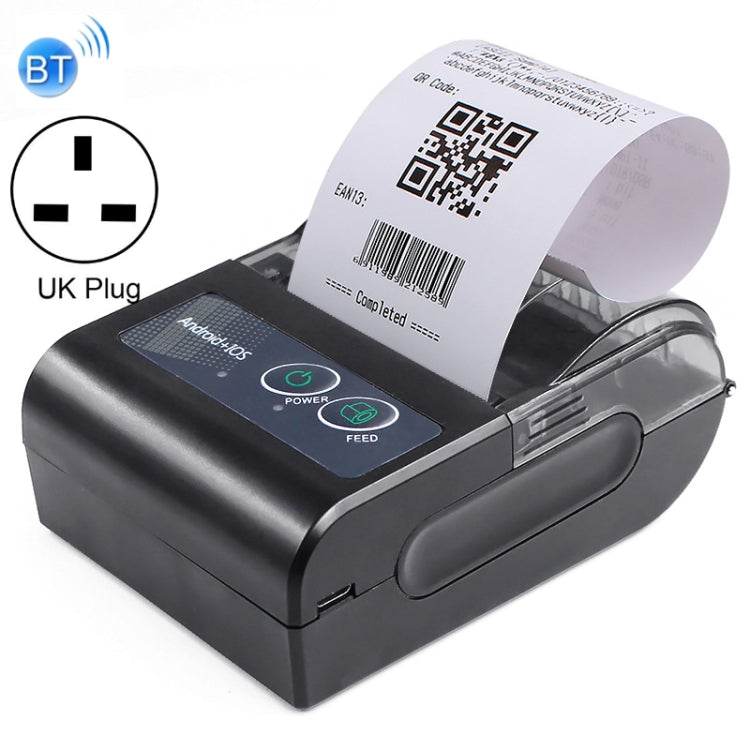 58HB6 Portable Bluetooth Thermal Printer Label Takeaway Receipt Machine, Supports Multi-Language & Symbol/Picture Printing, Model: UK Plug (English) by buy2fix