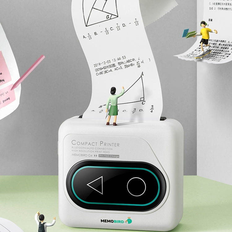 Memobird G4 Handheld Home Student Search Question Graffiti Notes Portable Bluetooth Thermal Printer(Classic White) by buy2fix