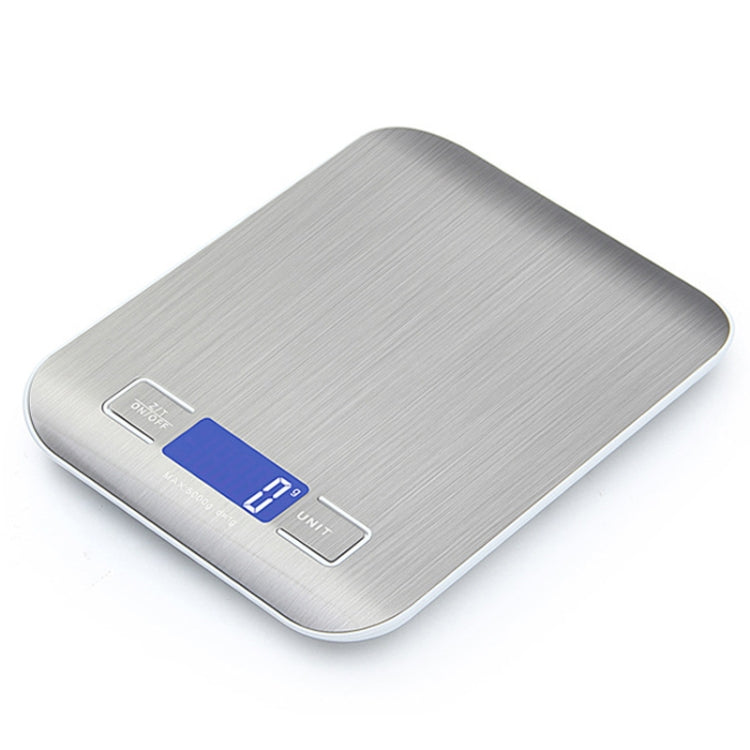 Stainless Steel Small Food Electronic Scale Kitchen Portable Baking Electronic Scale, Colour: 5kg/1g (Battery Model White) by buy2fix