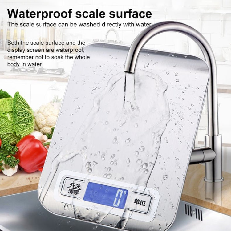 Stainless Steel Small Food Electronic Scale Kitchen Portable Baking Electronic Scale, Colour: 5kg/1g (Battery Model White) by buy2fix