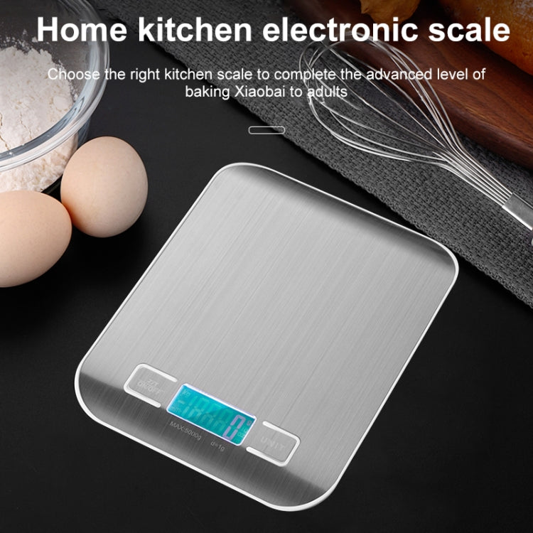 Stainless Steel Small Food Electronic Scale Kitchen Portable Baking Electronic Scale, Colour: 10kg/1g (Rechargeable White) by buy2fix