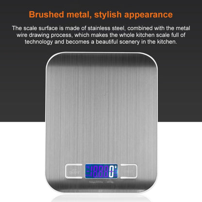 Stainless Steel Small Food Electronic Scale Kitchen Portable Baking Electronic Scale, Colour: 10kg/1g (Rechargeable White) by buy2fix
