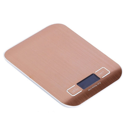 Stainless Steel Small Food Electronic Scale Kitchen Portable Baking Electronic Scale, Colour: 5kg/1g (Battery Model Rose Gold) by buy2fix