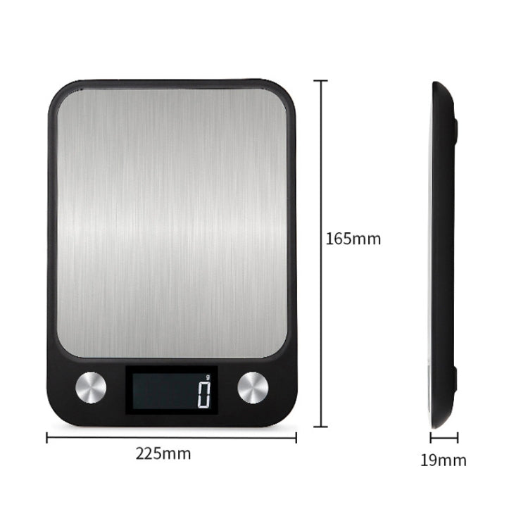 Small Kitchen Food Scale Stainless Steel Electronic Kitchen Scale 10kg/1g (Battery English Version Black) by buy2fix