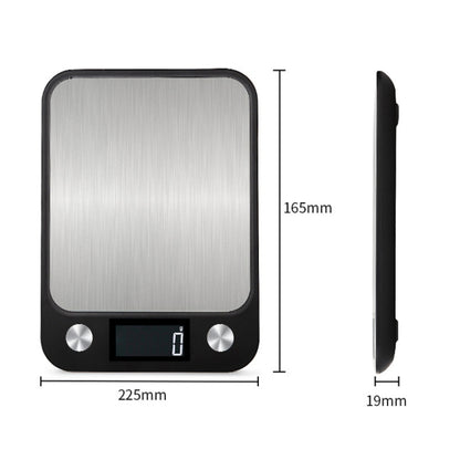 Small Kitchen Food Scale Stainless Steel Electronic Kitchen Scale 10kg/1g (Battery English Version Black) by buy2fix