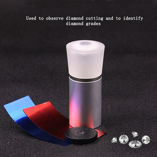 2 PCS Metal Cutting Mirror Jewelry Diamond Identification Tool 10 Times Magnifying Glass Diamond Instrument Diamond Ring Observer(Silver) - Detection Jewelry by buy2fix | Online Shopping UK | buy2fix