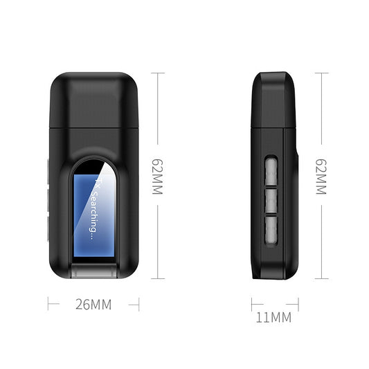 BT201 Bluetooth 5.0 USB 2 in 1 Bluetooth Audio Receiver Transmitter with LCD Display - Audio Receiver Transmitter by buy2fix | Online Shopping UK | buy2fix