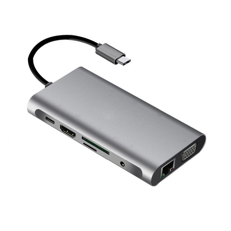 10 in 1 Type-C Multi-Function Docking Station PD Fast Charging HUB - USB HUB by buy2fix | Online Shopping UK | buy2fix