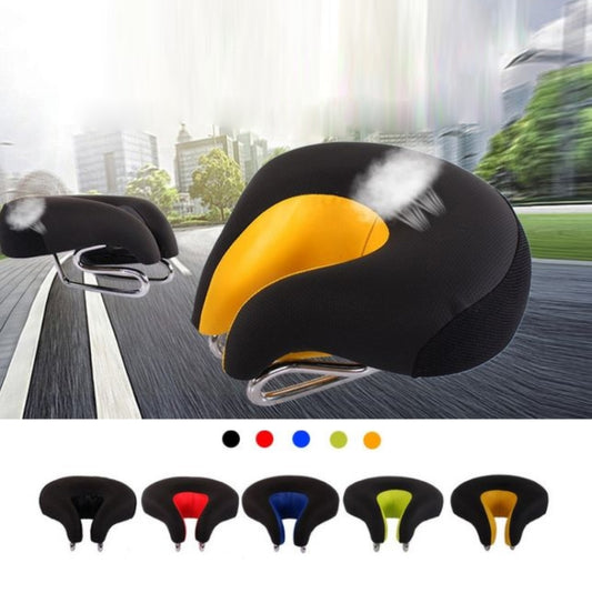Bicycles Soft Saddle Mountain Bikes Thick Shock Absorption & Comfortable Seat Accessories(Black Red) - Bicycle Saddle by buy2fix | Online Shopping UK | buy2fix