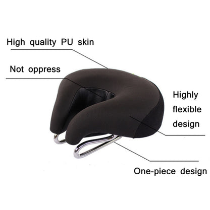 Bicycles Soft Saddle Mountain Bikes Thick Shock Absorption & Comfortable Seat Accessories(Black) - Bicycle Saddle by buy2fix | Online Shopping UK | buy2fix
