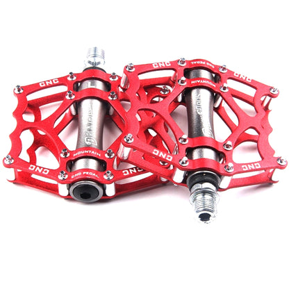 Bicycle Pedal Mountain Bike Aluminum Alloy Palin Pedal Non-Slip Bearing Pedal(901-2 Red) - Pedals by buy2fix | Online Shopping UK | buy2fix
