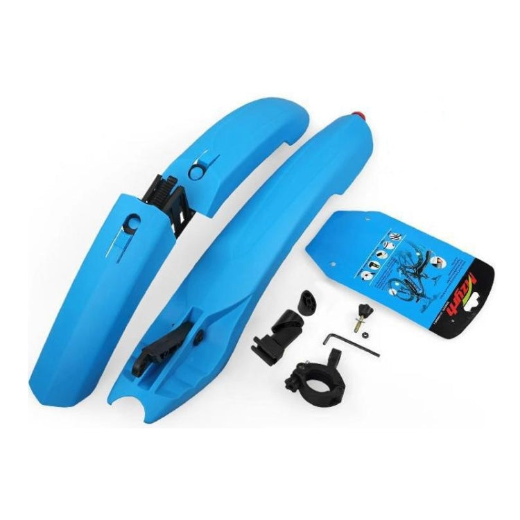 Bicycle Fender With LED Taillights Mountain Bike Fender Quick Release 26 Inch Riding Accessories(Blue) by buy2fix