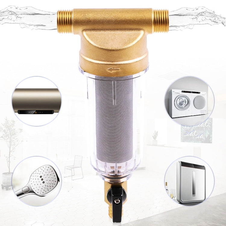 Home Kitchen Tap Water Backwash Copper Pre-Filter Whole House Water Purifier Filter - Water Purifiers Parts by buy2fix | Online Shopping UK | buy2fix