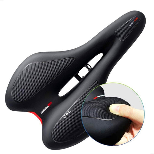 Silicone Bicycle Seat GEL Mountain Bike Saddle Bicycle Seat Saddle(Black Red) - Bicycle Saddle by buy2fix | Online Shopping UK | buy2fix