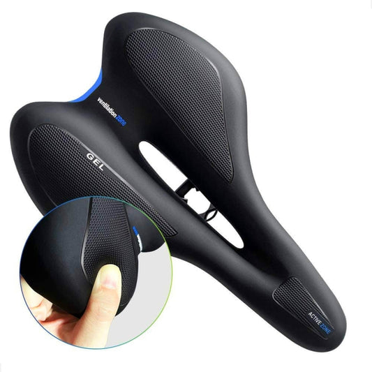 Silicone Bicycle Seat GEL Mountain Bike Saddle Bicycle Seat Saddle(Black Blue) - Bicycle Saddle by buy2fix | Online Shopping UK | buy2fix