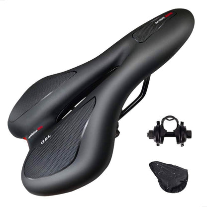 Silicone Bicycle Seat GEL Mountain Bike Saddle Bicycle Seat Saddle(Black Red) - Bicycle Saddle by buy2fix | Online Shopping UK | buy2fix